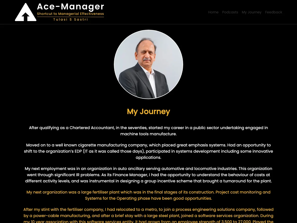Ace Manager website preview