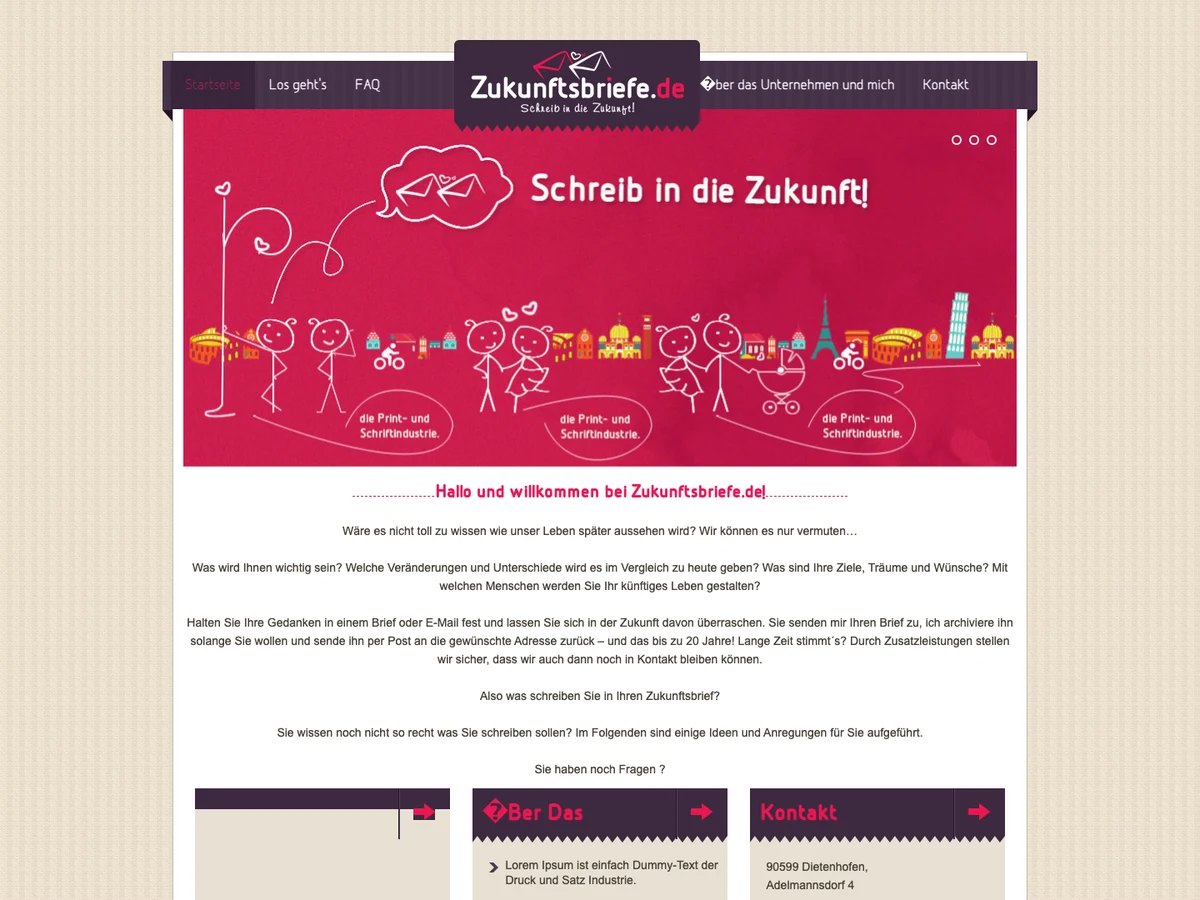 Zukunftsbriefe website preview