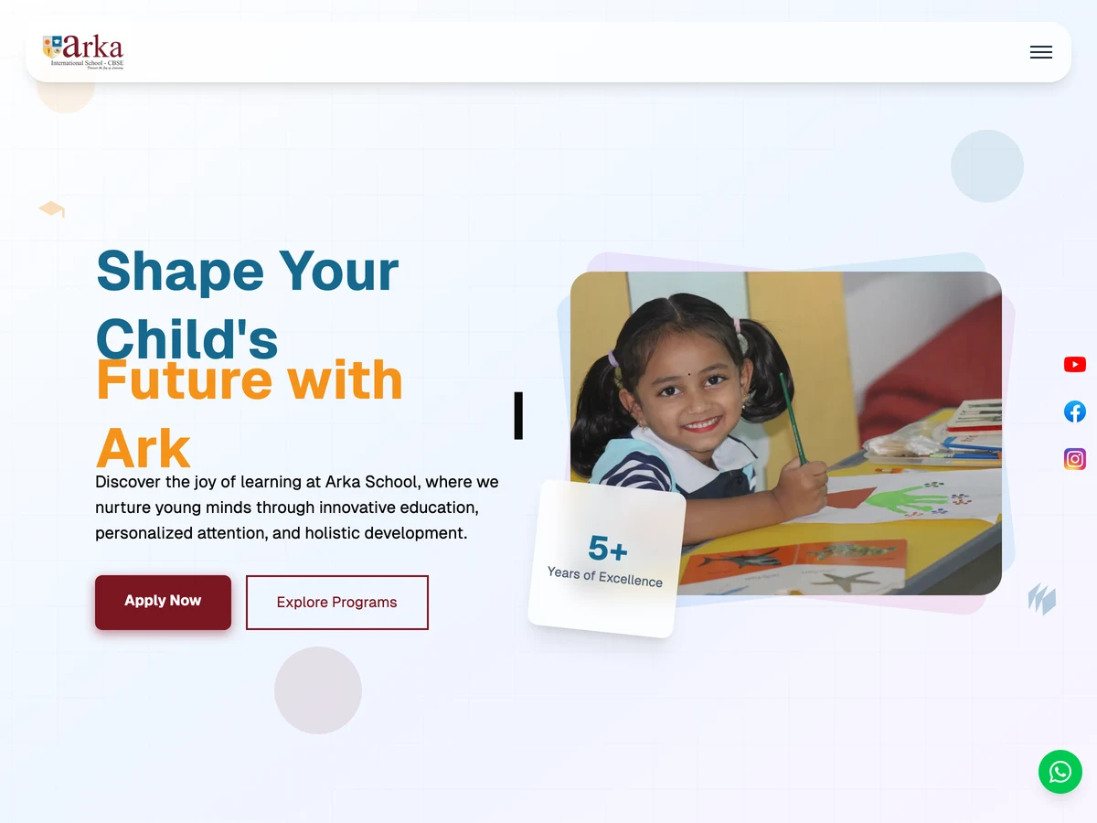 ARKA International School website preview