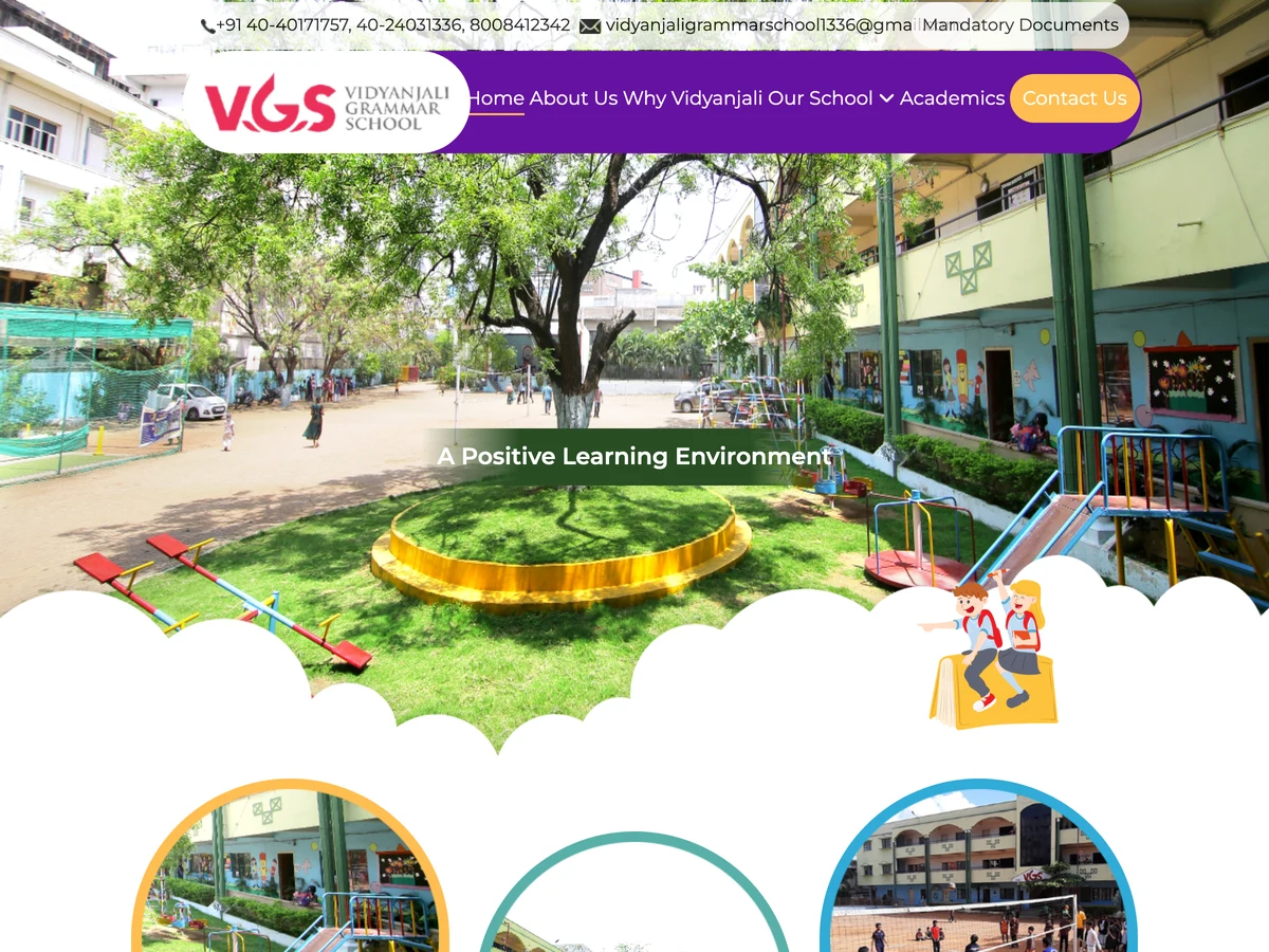 Vidyanjali Grammar School website preview
