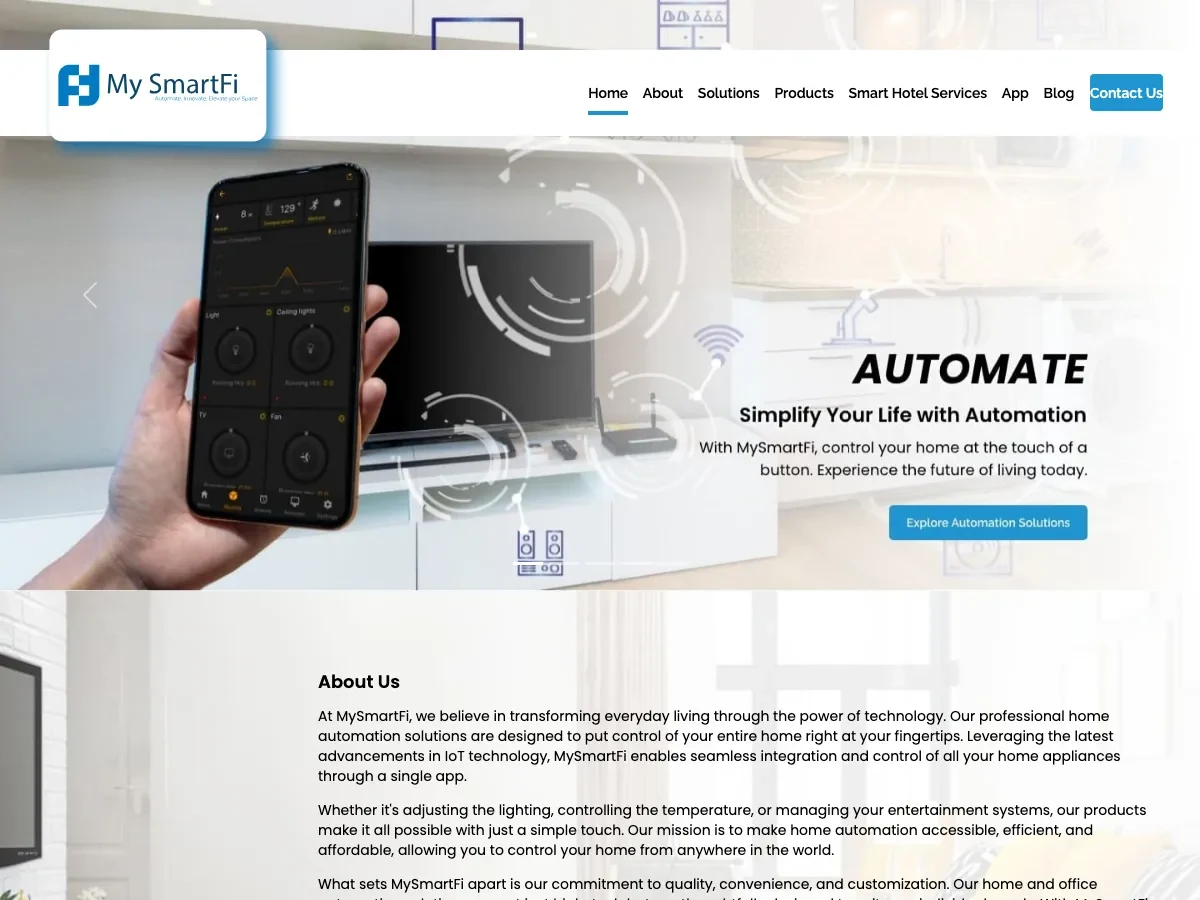 MySmartFi website preview