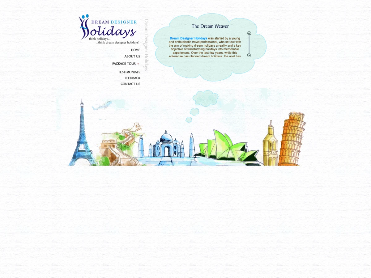 Dream Designer Holidays website preview
