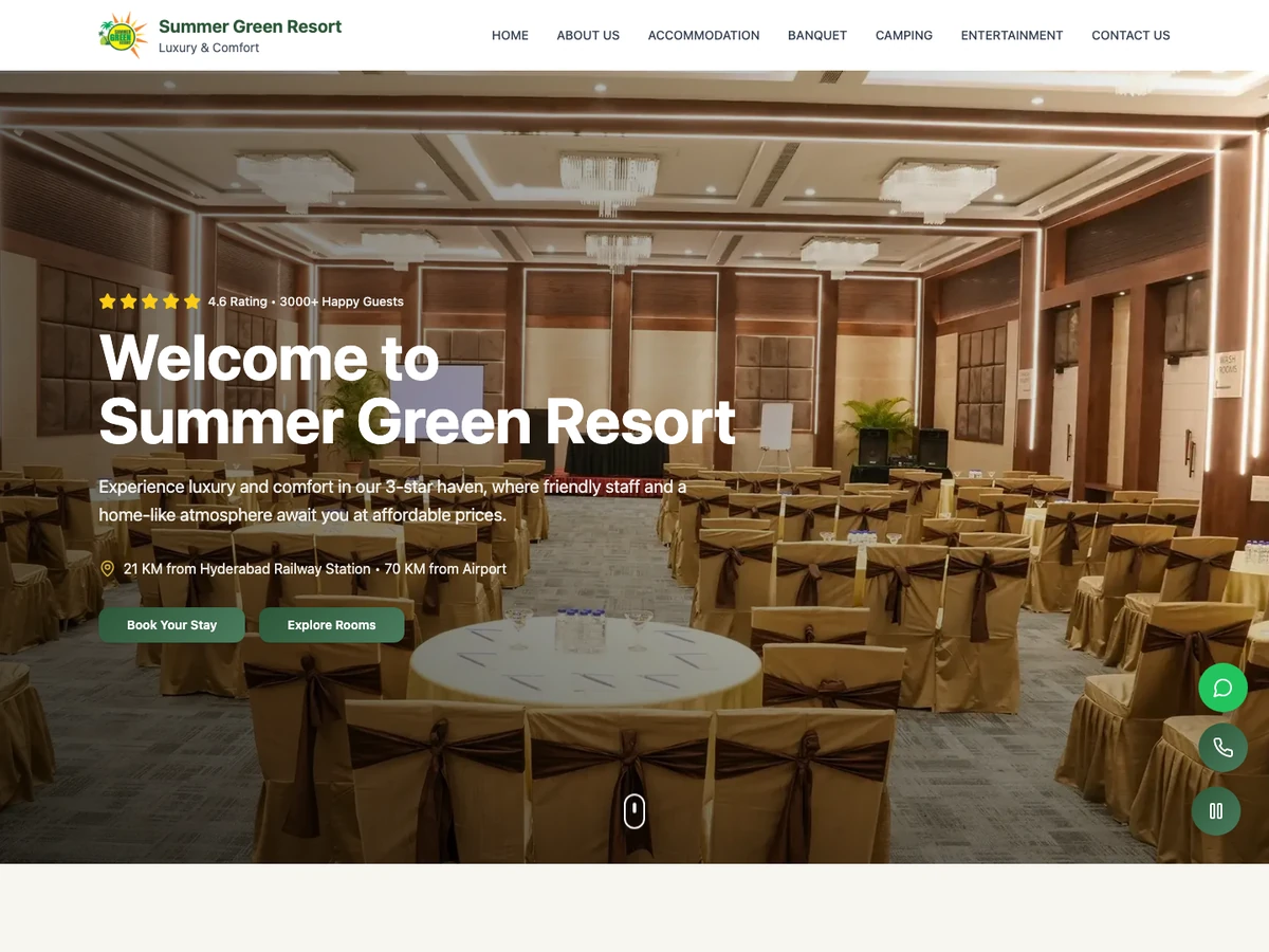 Summer Green Resorts website preview