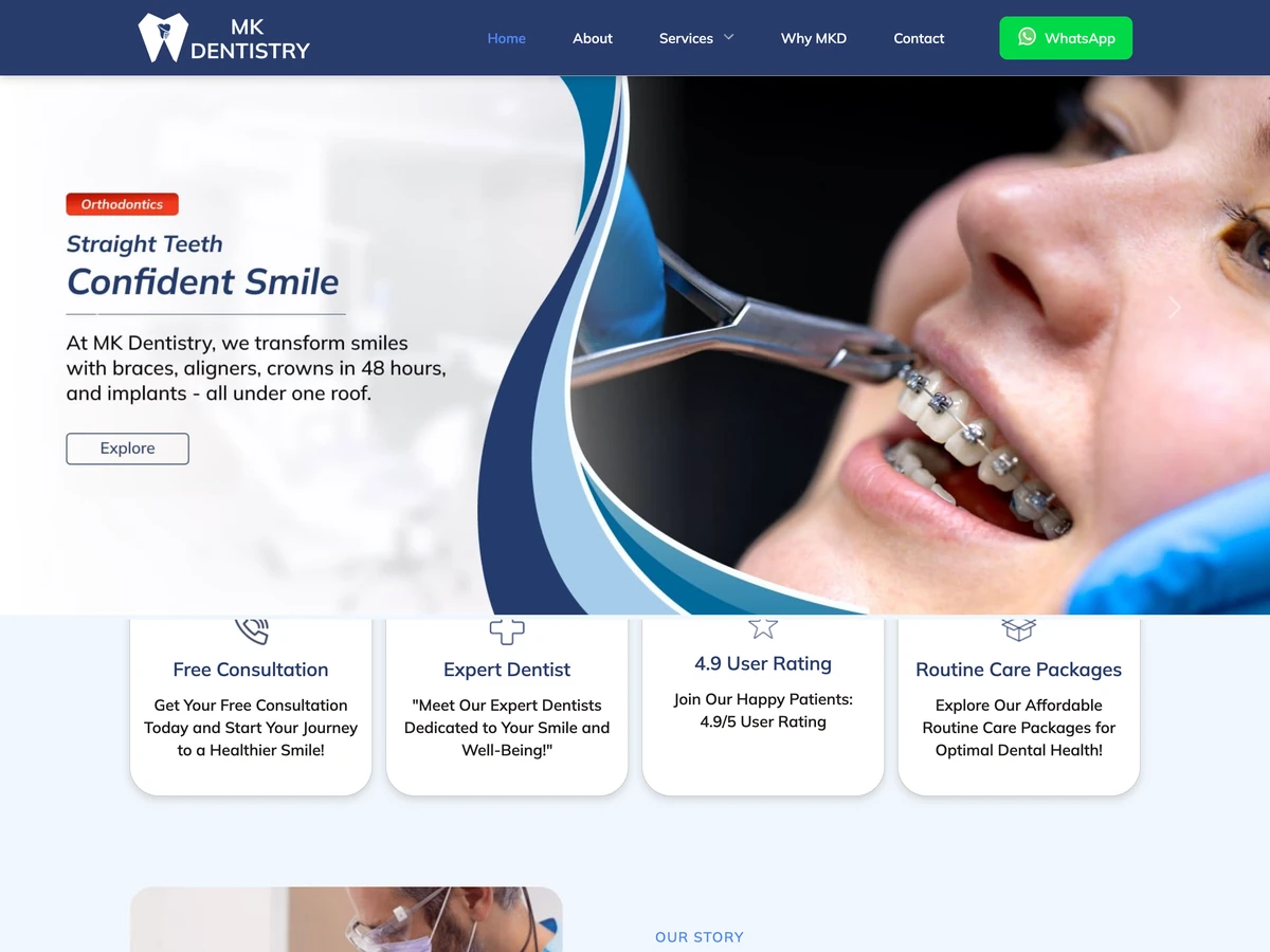 MK Dentistry website preview