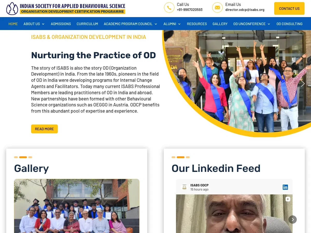 ISABS Organisation Development Certification Programme website preview