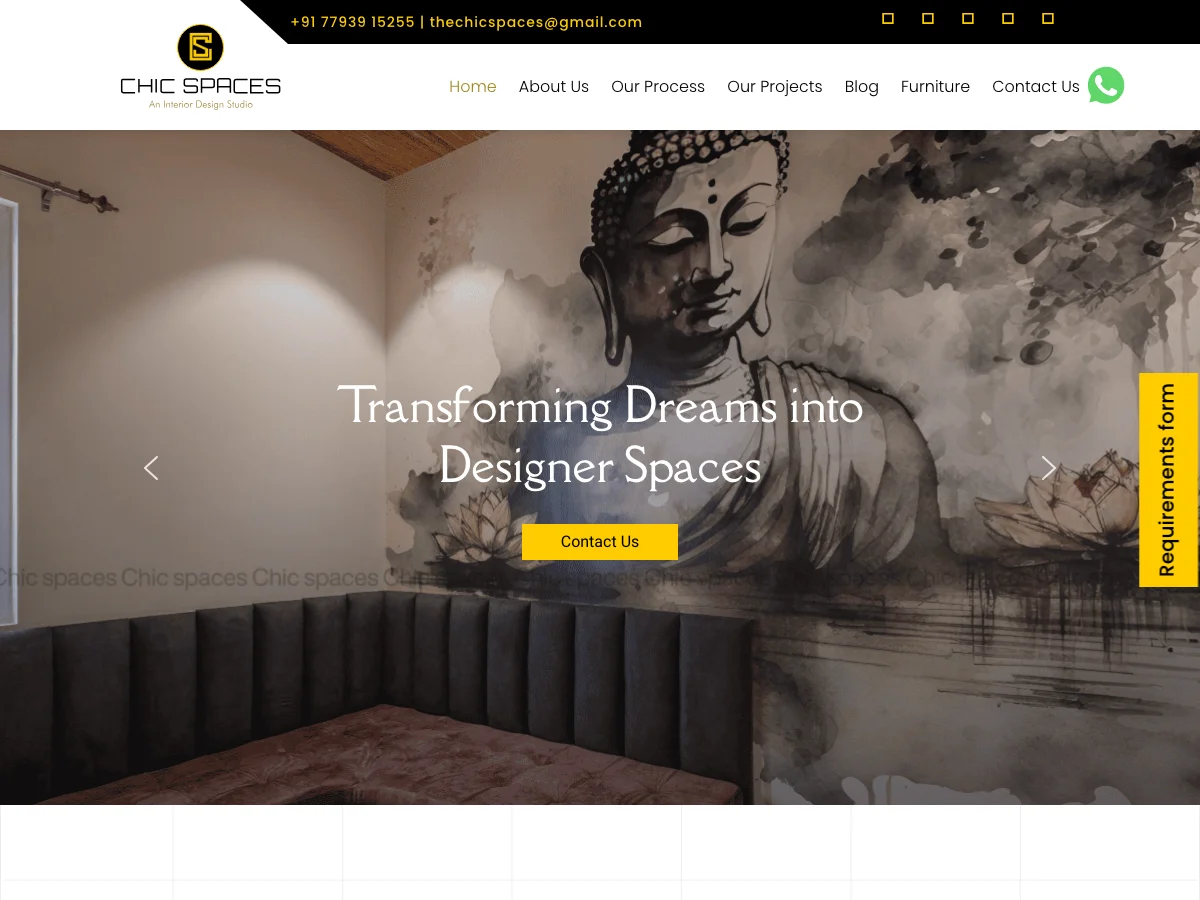 Chic Spaces website preview