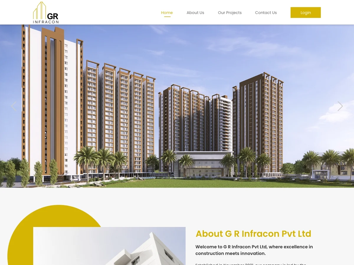 GR Infracon website preview