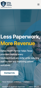 Dallas Health Partner Mobile View